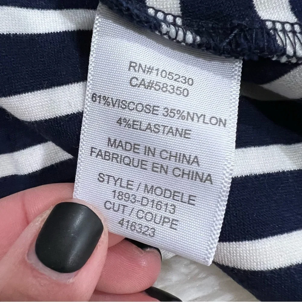 Joie Chikara California Stripe Dress Navy V Neck